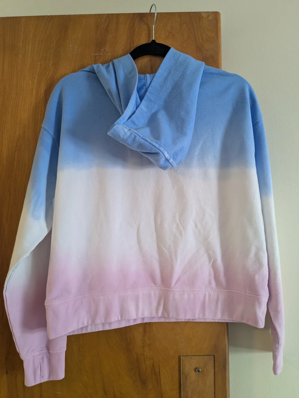 Ombre Blue White Pink Hoodie Sweater - Picture 2 of 9